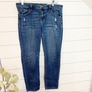 Cosmic Blue Love Distressed boyfriend jean.